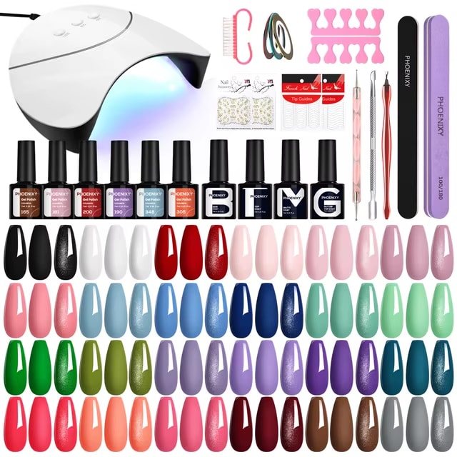 Gel Nail Polish Kit with Nail Lamp Soak Off UV LED