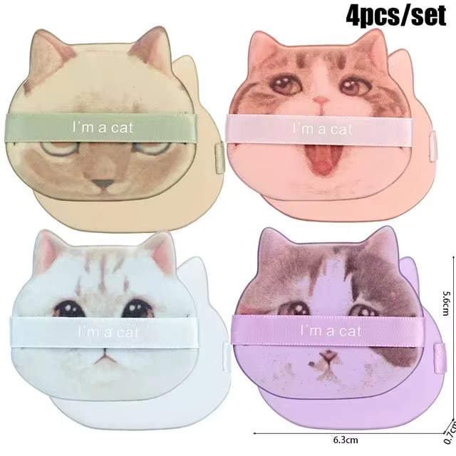 Cute Cat Super Soft Cosmetics Puffs Set
