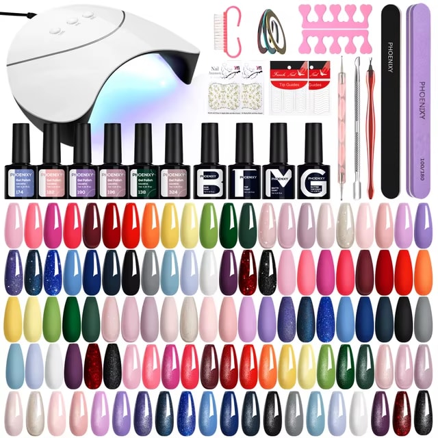 Gel Nail Polish Kit with Nail Lamp Soak Off UV LED