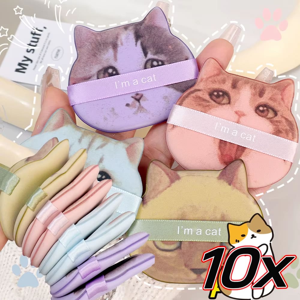 Cute Cat Super Soft Cosmetics Puffs Set