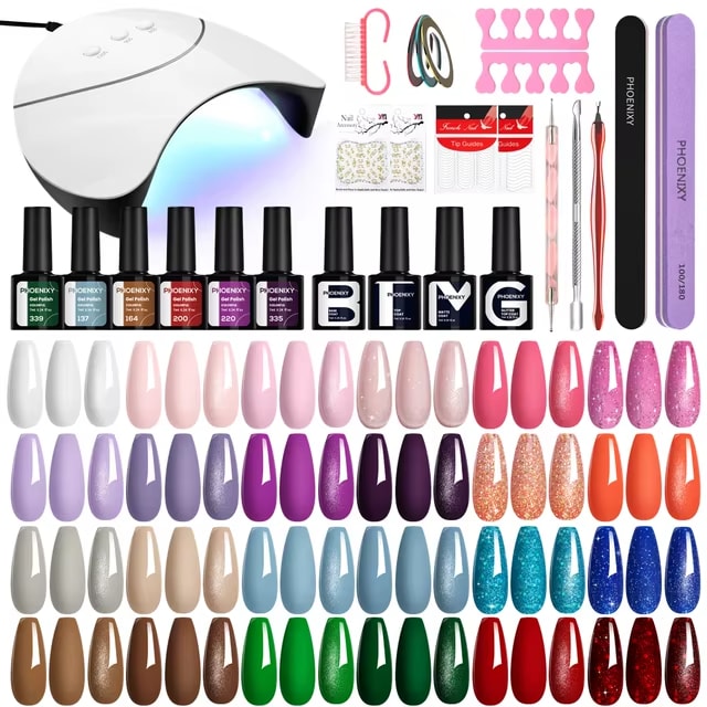 Gel Nail Polish Kit with Nail Lamp Soak Off UV LED