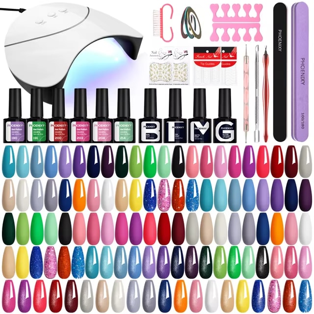 Gel Nail Polish Kit with Nail Lamp Soak Off UV LED
